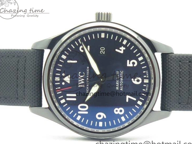 MIROTIME 0409 HighQuality Mark XVIII LAUREUS IW324703 Black Ceramic MKF Best Edition On Black Nylon Strap A 7218